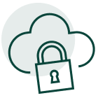 Icon illustration of a cloud and padlock
