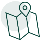 Icon illustration of a paper map